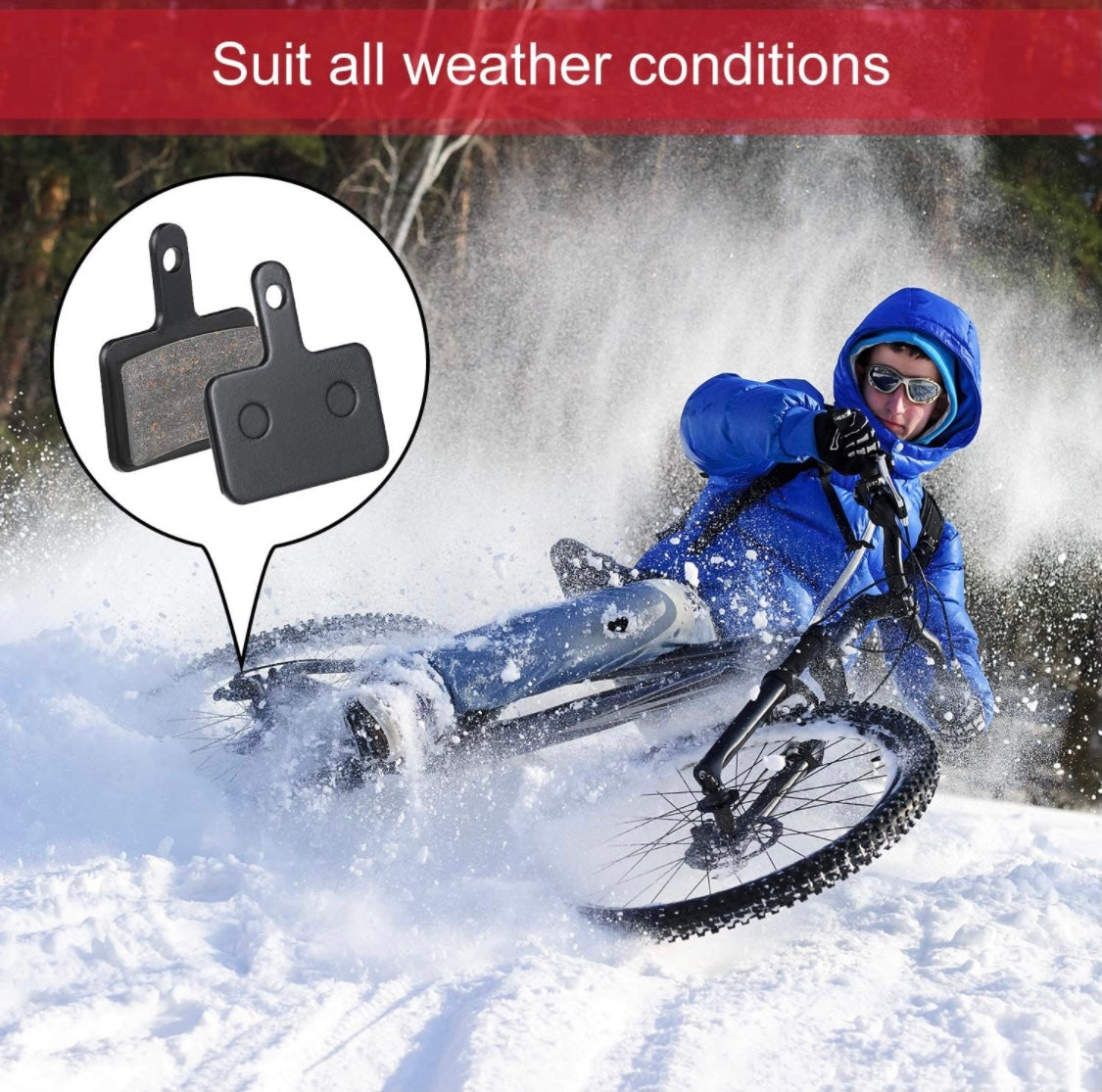 Zonon 4 Pairs Bicycle Disc Brake Pads and Spring Compatible with Trp Tektro Shimano Deore