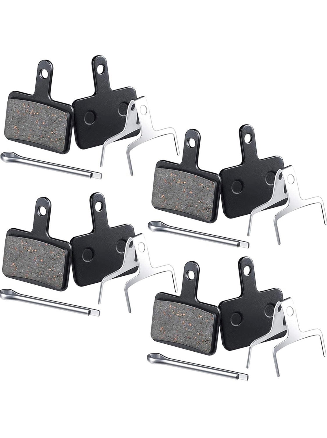 Zonon 4 Pairs Bicycle Disc Brake Pads and Spring Compatible with Trp Tektro Shimano Deore