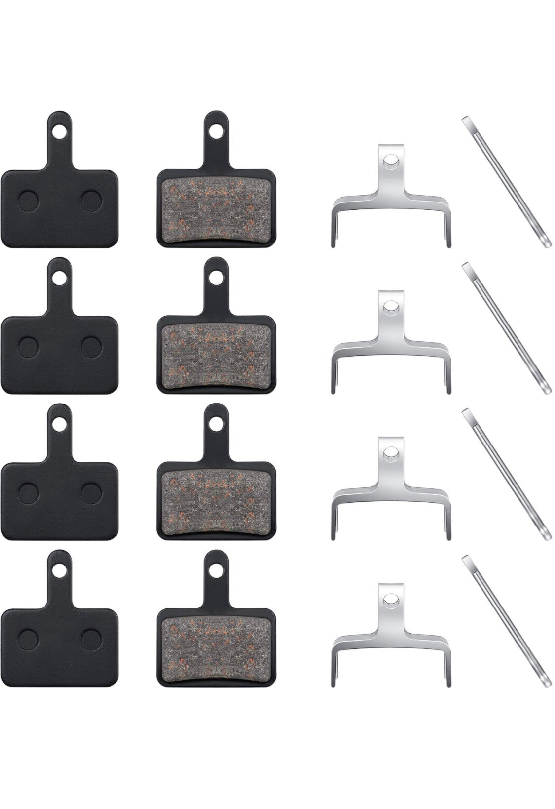 Zonon 4 Pairs Bicycle Disc Brake Pads and Spring Compatible with Trp Tektro Shimano Deore