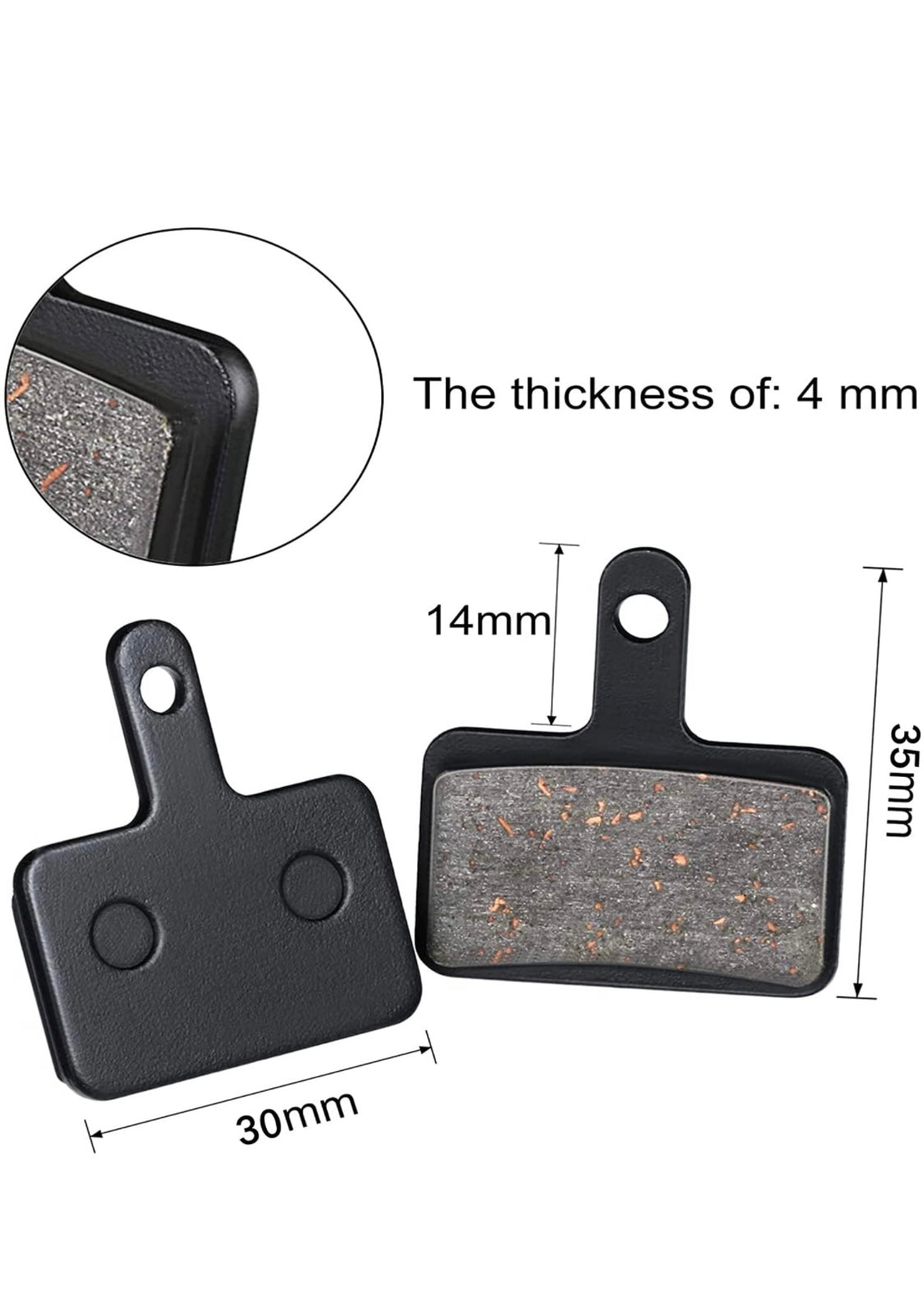 Zonon 4 Pairs Bicycle Disc Brake Pads and Spring Compatible with Trp Tektro Shimano Deore